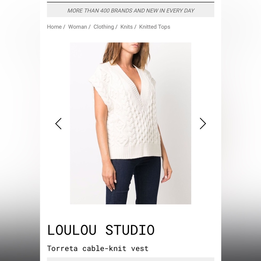 Loulou studio small cashmere wool cable knit soft sweater vest